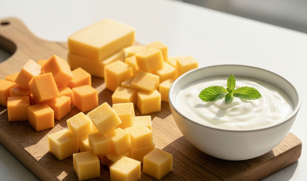 Cheese and yogurt provide calcium to strengthen teeth and reduce acidity