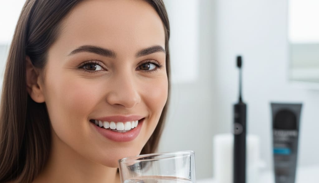 Drinking water to support gum healing after dental cleaning