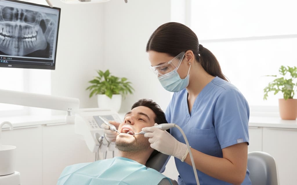 Professional dental cleaning to maintain oral health and prevent gum disease