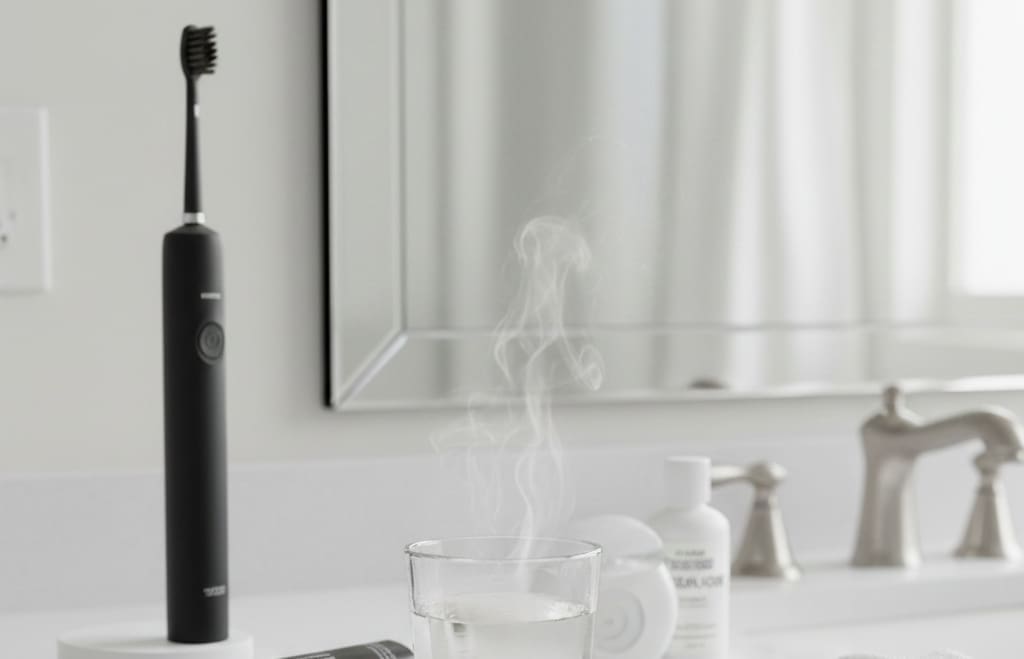 Saltwater rinse to soothe sensitive gums after dental cleaning