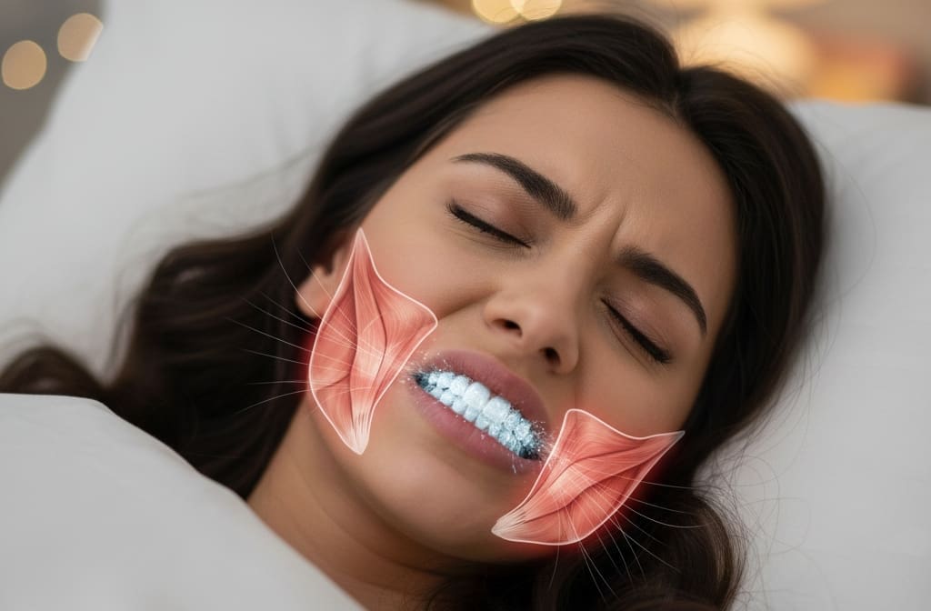 Tooth pain and jaw soreness caused by nighttime teeth grinding