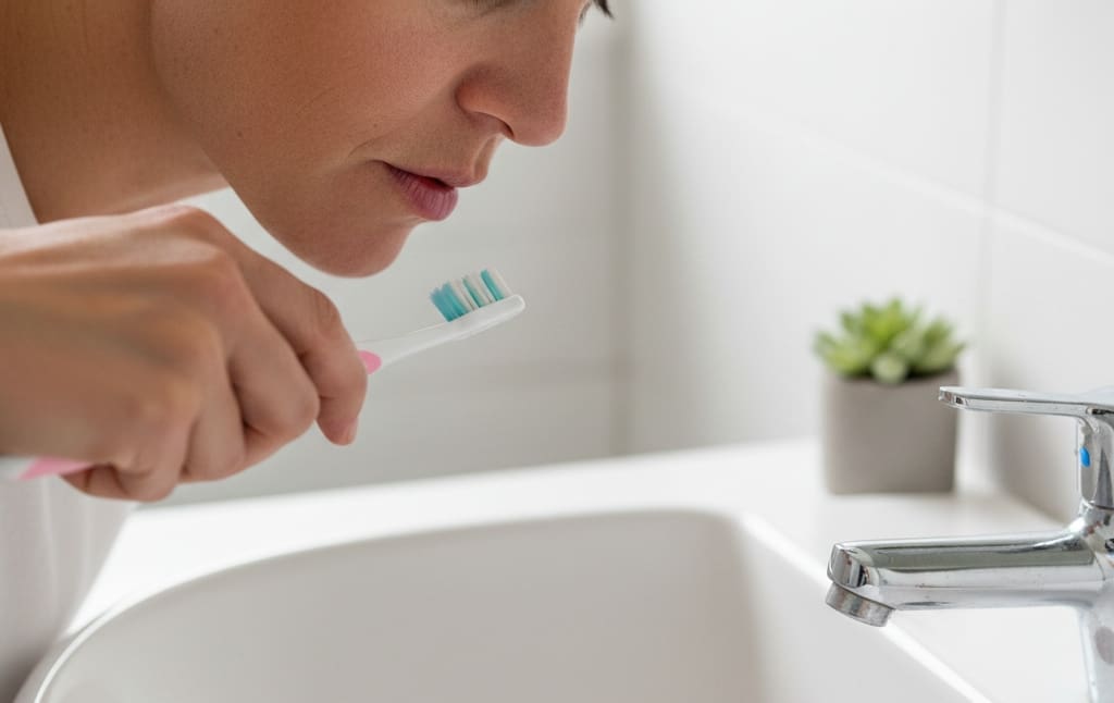 Bleeding gums during brushing as an early sign of dental problems