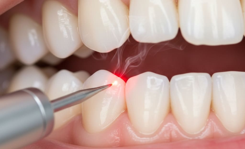 Laser dental procedure causing less bleeding and swelling in gums